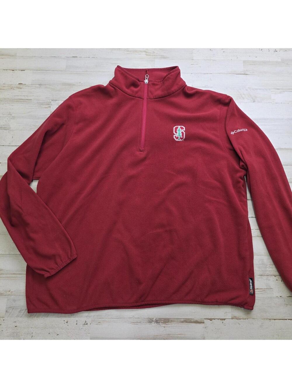 Stanford University Cardinal Men's 2XL Columbia 1/4 Zip Fleece Pullover Jacket